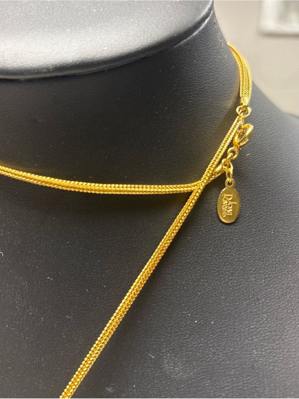 Joan Rivers Gold-Tone Double Strand Necklace with Oval Tag
